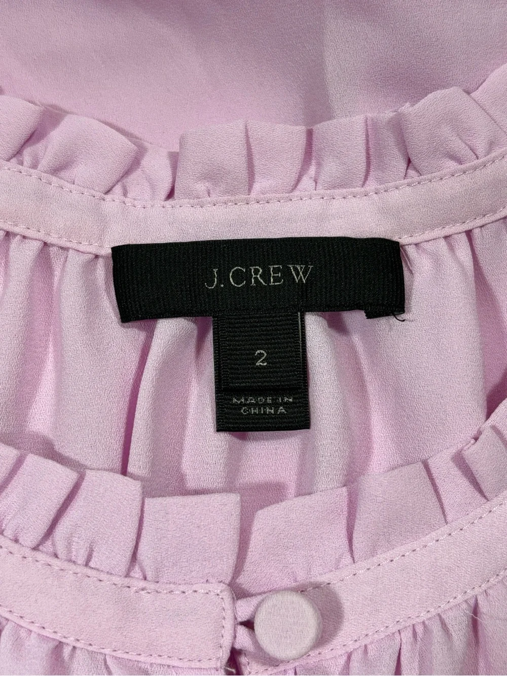 J. Crew Women's Ruffle Neck Sleeveless Blouse Size 2 Pink Lilac